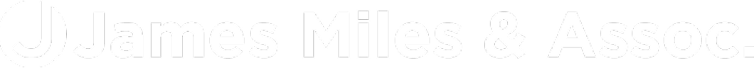 James Miles & Assoc. logo on black.
